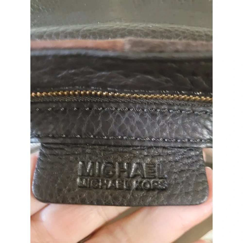 Michael Kors Studded Patchwork Leather Clutch Handbag Brown Gold Hippie Style‎